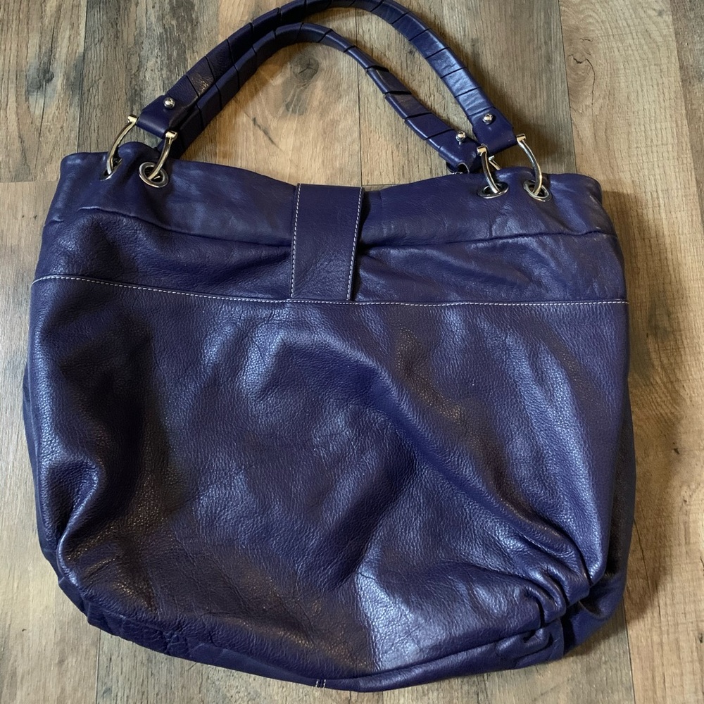 Ted Benson Italian Purple Leather Hobo - Picture 3 of 8